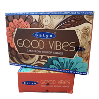 Благовония-конусы GOOD VIBES Backflow Dhoop Cones 10 шт., SATYA